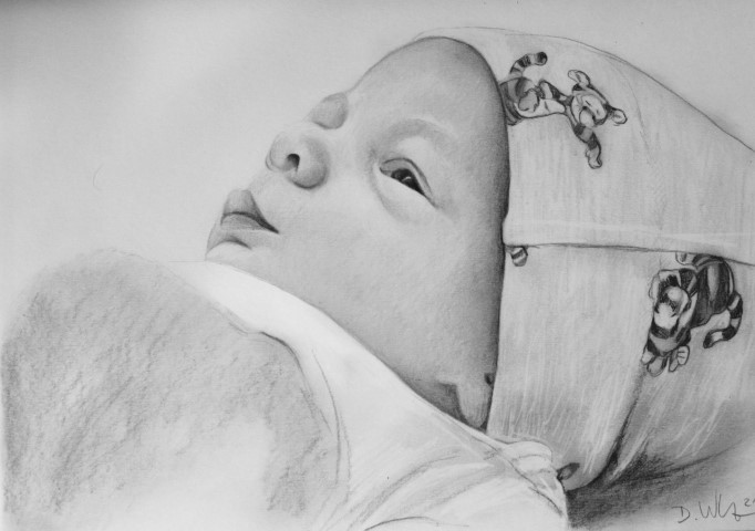 Babyzeichnung Portrait zeichnen lassen