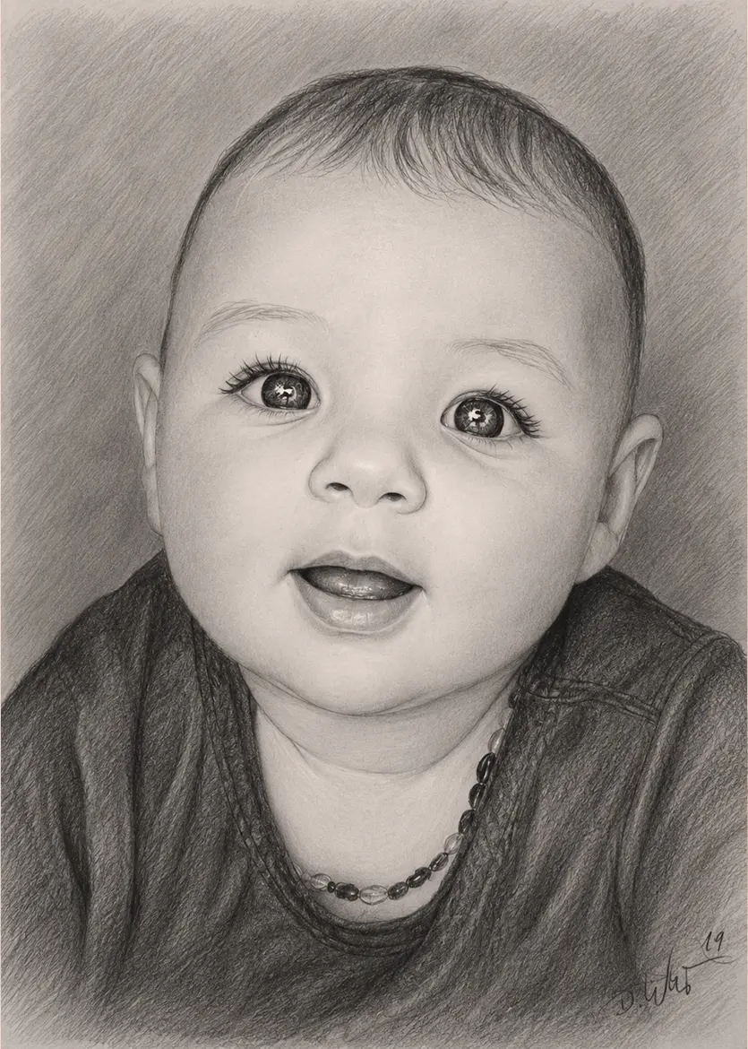 Babyportrait Beispielzeichnung