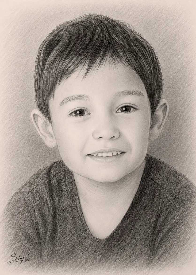 Kinderportrait Nahaufnahme Technik