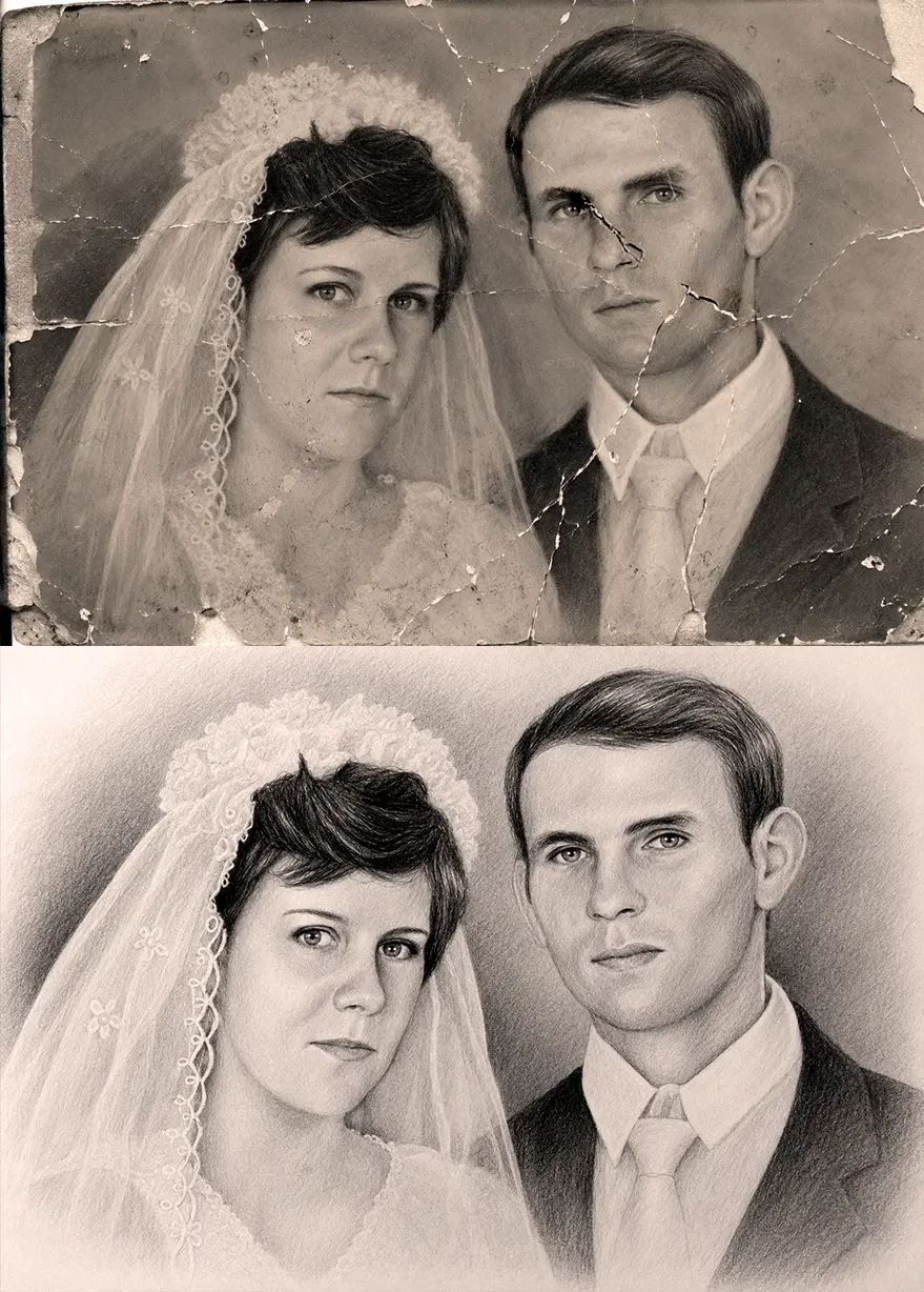 Portrait nach altem Foto Beispiel